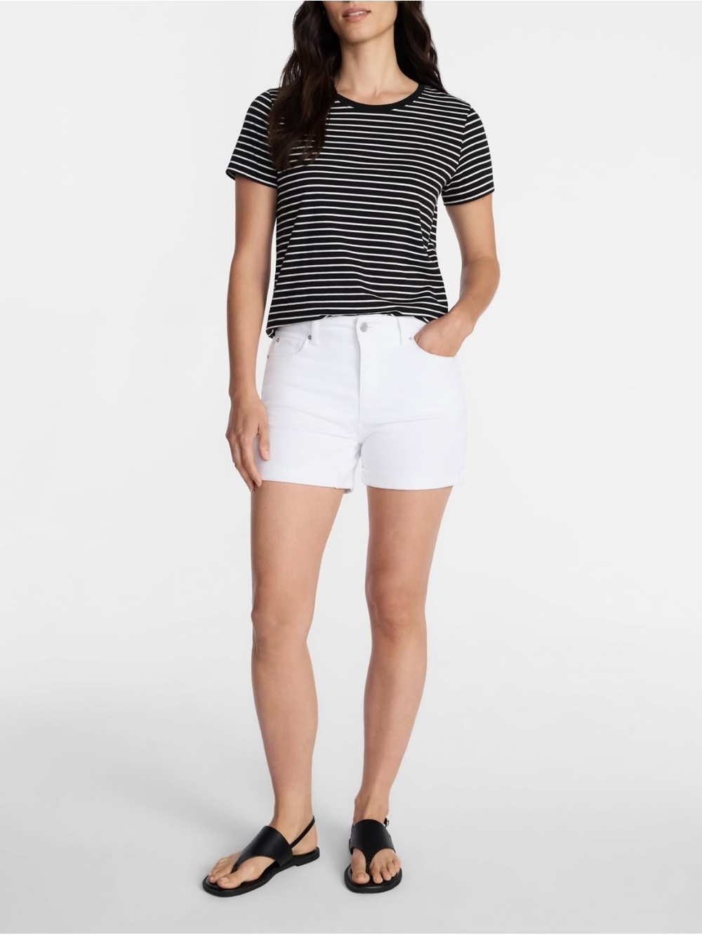 Cotton Crewneck Tee with Short Sleeves